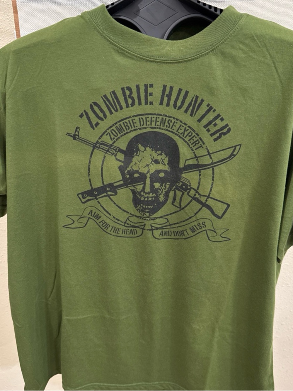 Zombie Hunter Graphic Tee - Olive Green